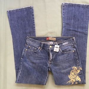 NWT Old Navy gold embroidered jeans